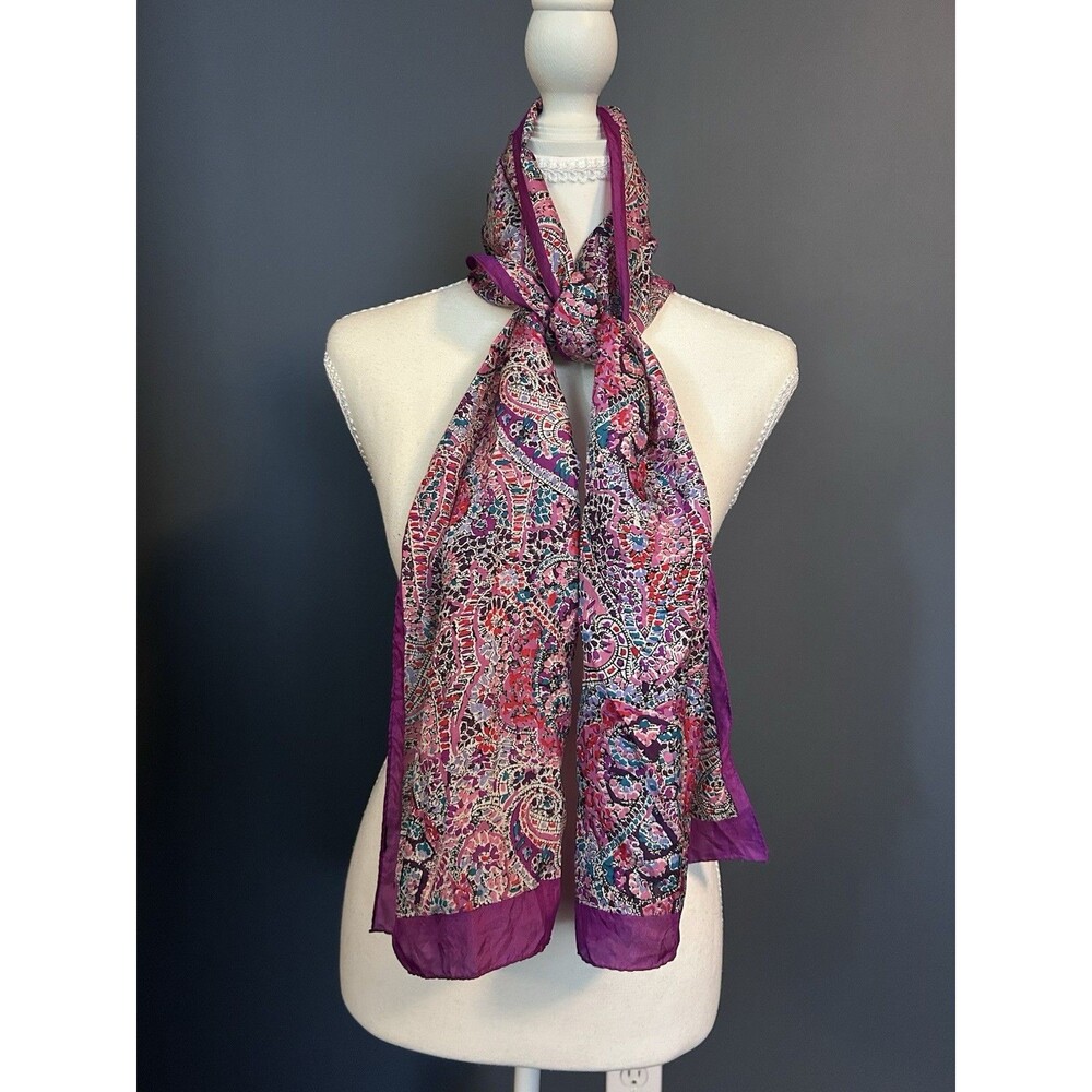 Elegant Purple Paisley Rectangle Scarf  Classic Chic  Preppy